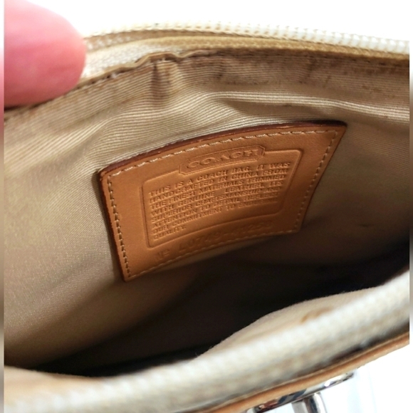 Coach Swing Pack Yellow Canvas Leather Messenger Crossbody Purse #41256 - Picture 6 of 10